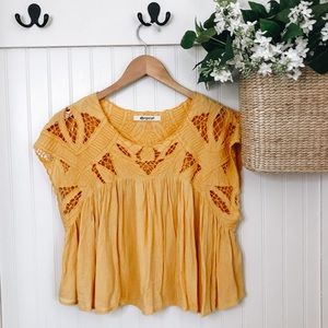 Rip Curl Embroidered Eyelet Short Sleeve Blouse